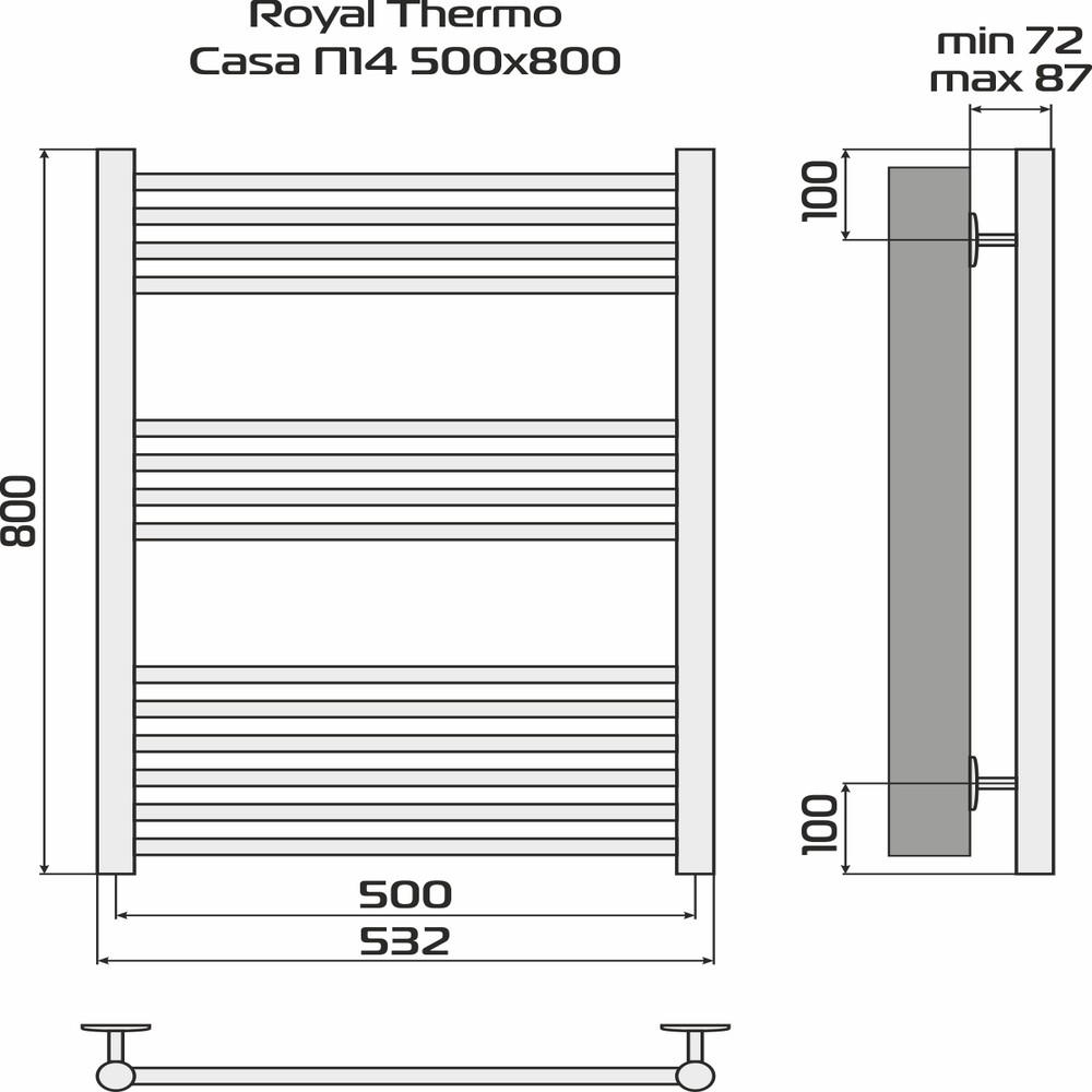 Полотенцесушитель Royal Thermo Casa П14 500х800 белый