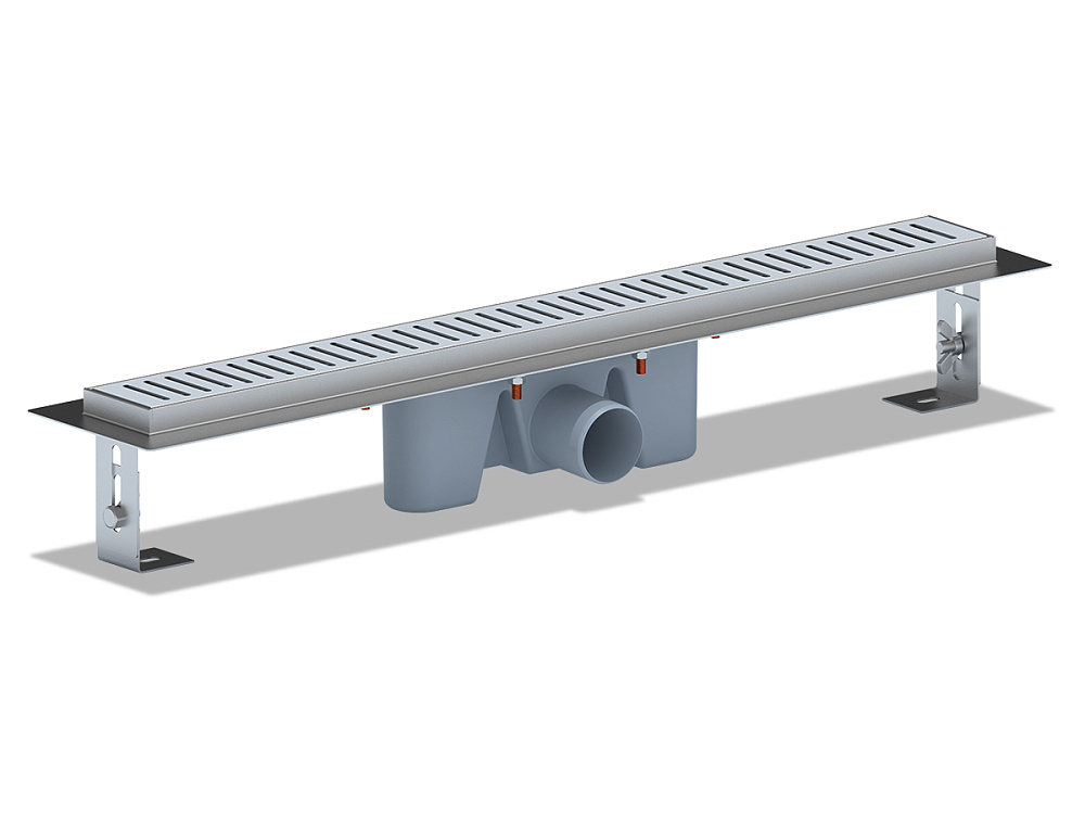 Трап линейный из нержавеющей стали АНИ Пласт TL2465M выпуск 50 мм решётка Бимс матовая 650 мм