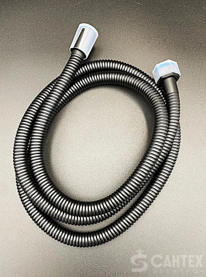Шланг для душа 150 см,в двойной оплетке, нерж. сталь (черный) ,VALFEX ,арт.VF.42-7