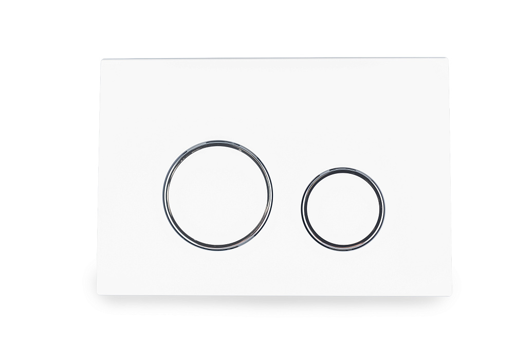 Клавиша АНИ Пласт для системы скрытой установки унитаза глянцевая белая, обод хром, клавиша белый глянец WPG2010G