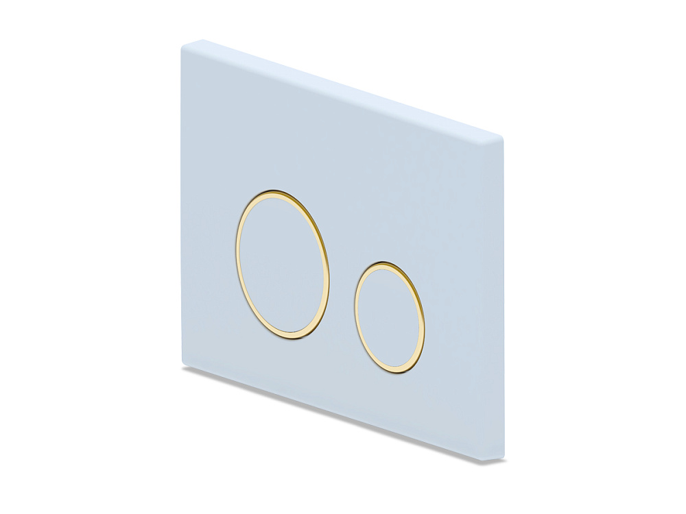 Клавиша АНИ Пласт для системы скрытой установки унитаза глянцевая белая, обод золото, клавиша белый глянец WPG2050G