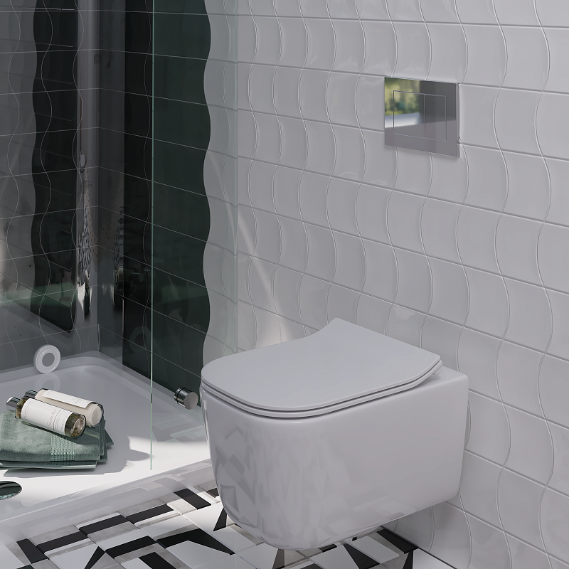 Клавиша АНИ пласт для системы скрытой установки унитаза прям. квадрат хром глянцевый WPG1711G