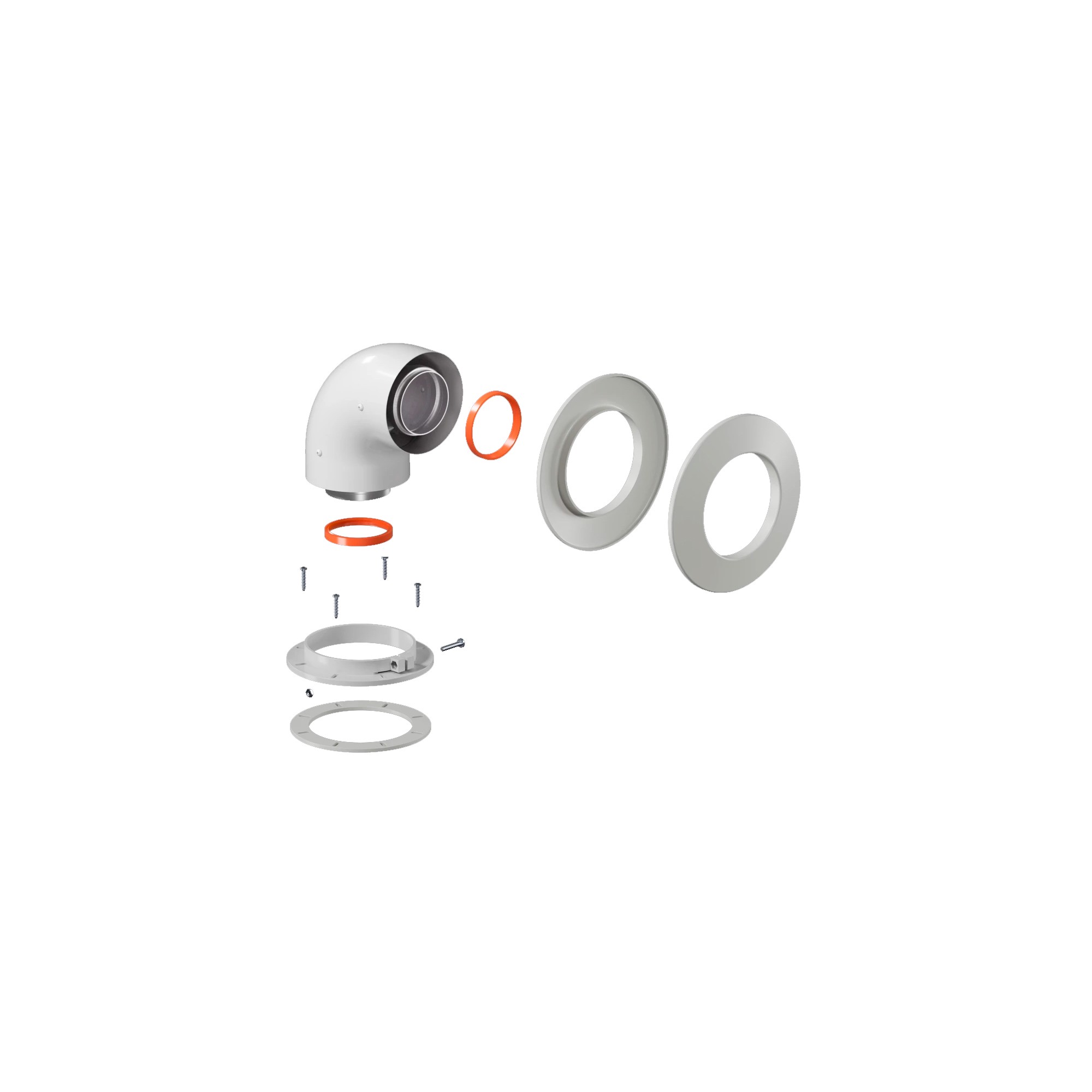 Отвод коаксиальный 60/100 (в компл. фланец)