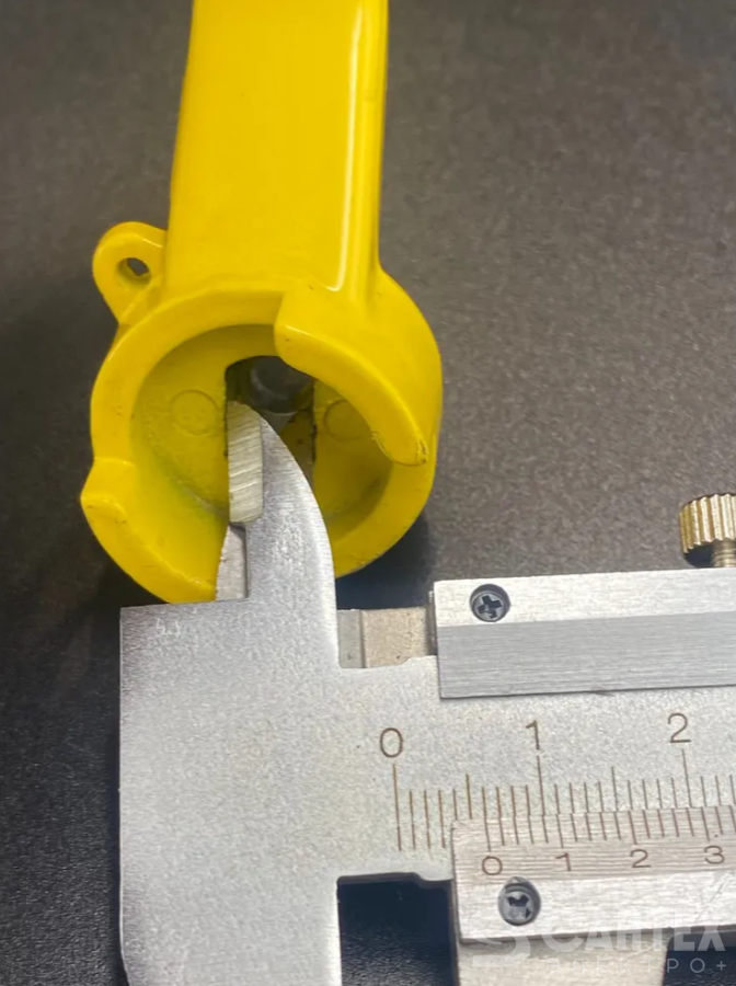 Ручка-рычаг 1"; 11/4" для шарового крана (желтая) (посадочное гнездо как на фото) под пломбу, VALFEX, арт.VF.RR3Gp.25.32.59