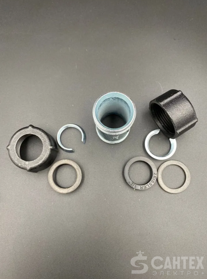 Обжимной соединитель 1/2" из ковкого чугуна, для зажима с обеих сторон ZEISSLER арт.ZSr.130.0304