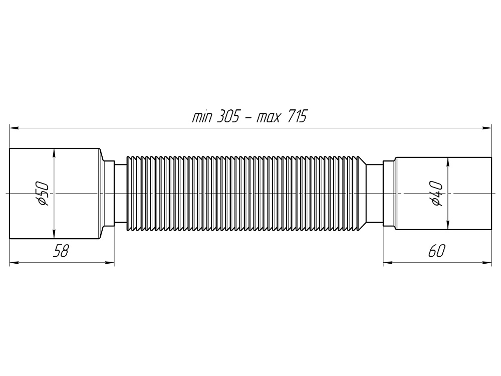 Гибкая труба АНИ Пласт K405 40х50/305-715 мм