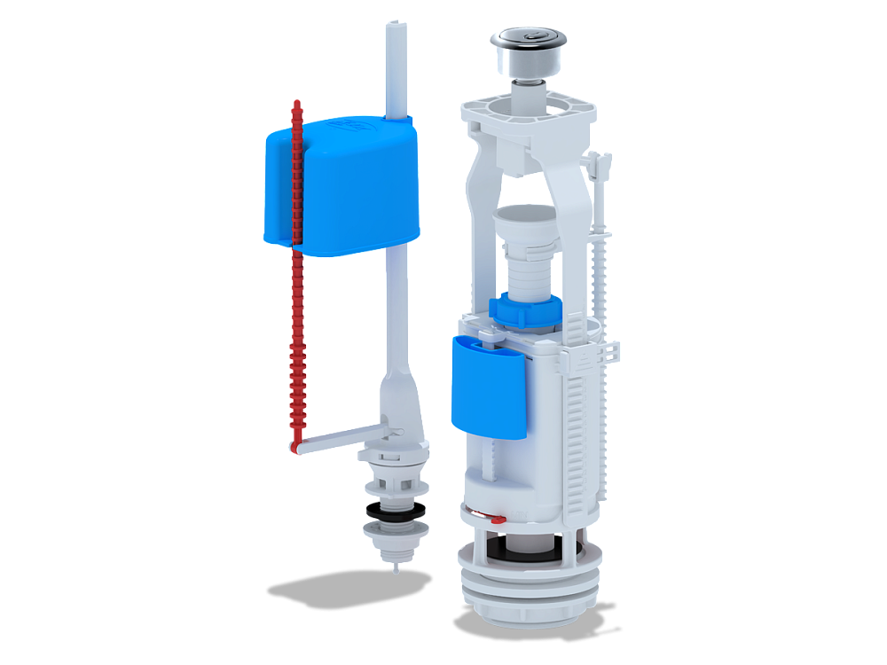 Набор с нижней подводкой АНИ Пласт WC3550C 1 1/2 дюйма с пластиковым штуцером двойная кнопка эконом хром