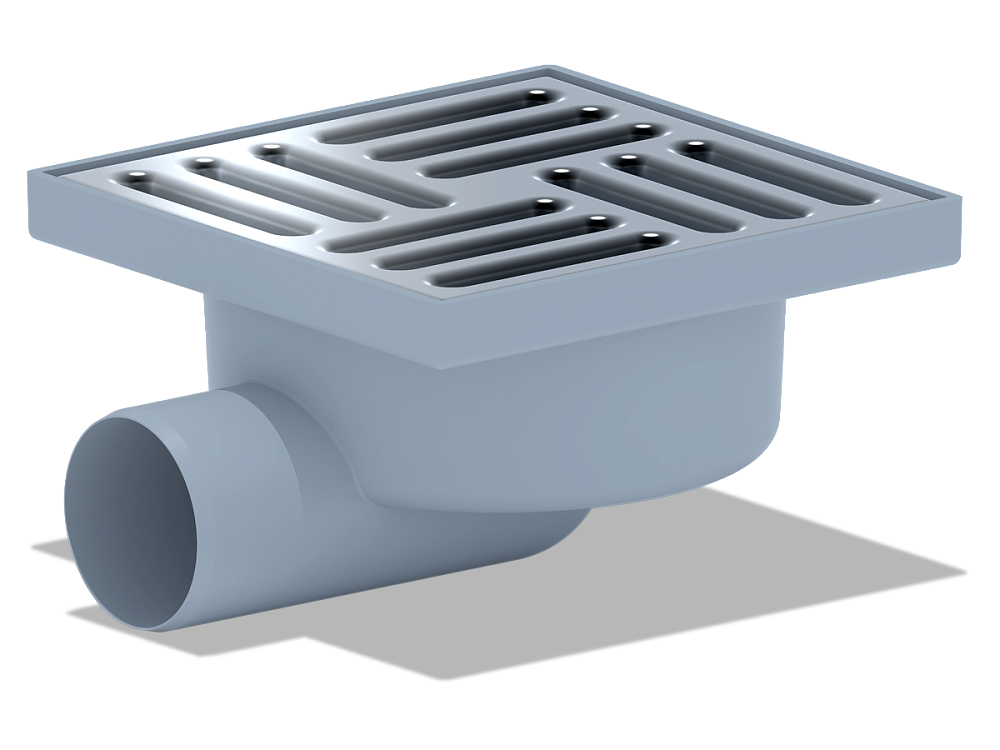 Трап для душа АНИ Пласт TA5112 горизонтальный нерегулируемый с выпуском 50 мм и решеткой из нержавеющей стали 150х150 мм