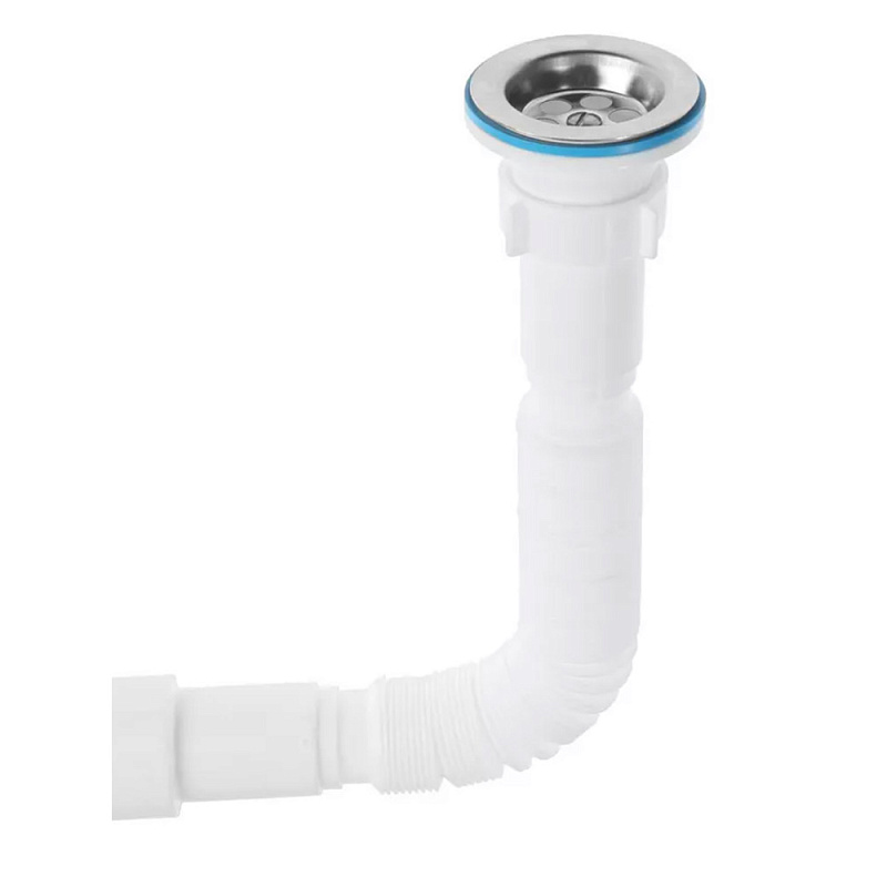 Сифон для мойки АНИ Пласт G706 80х40/50 мм гофрированный 396-706 мм