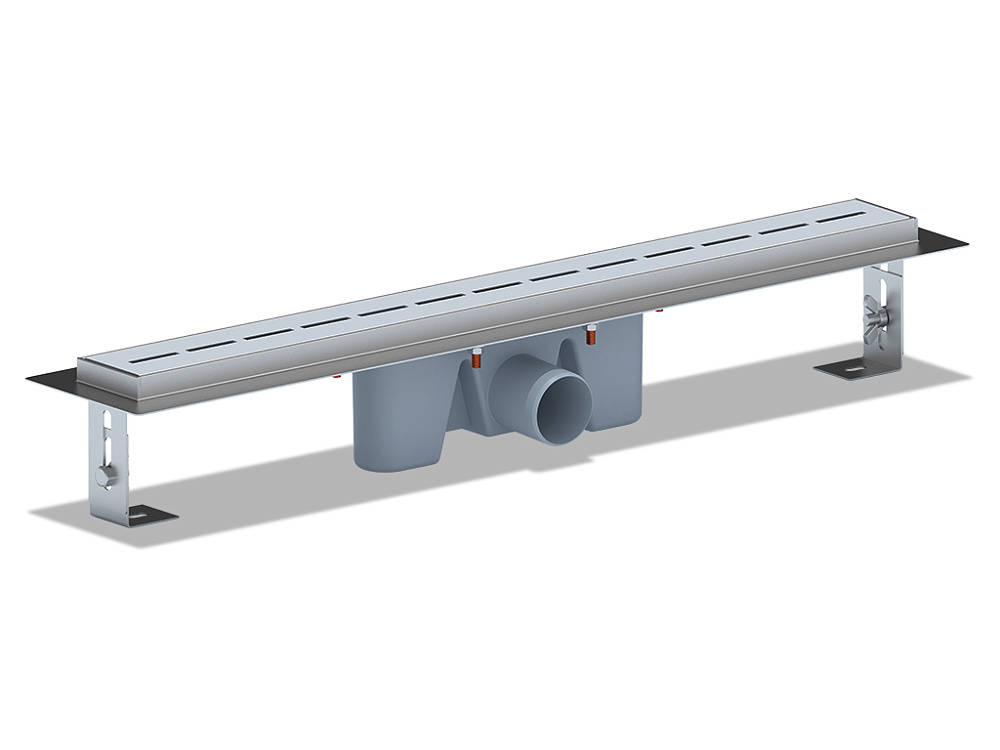 Трап линейный из нержавеющей стали АНИ Пласт TL2565M выпуск 50 мм решётка Киль матовая 650 мм