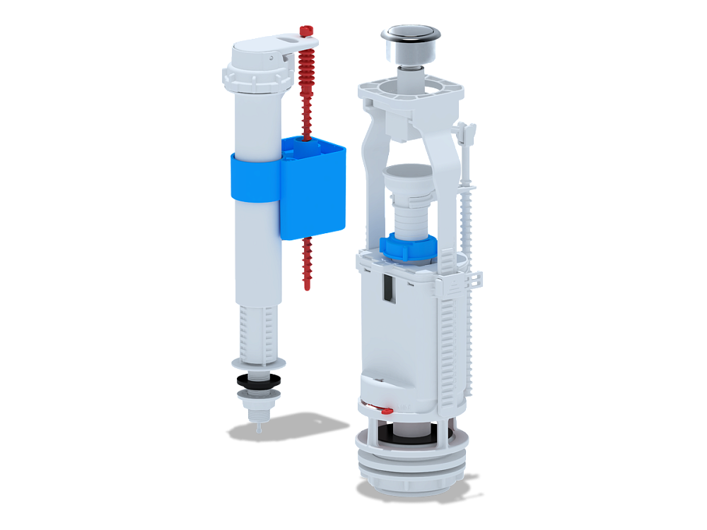 Набор с нижней подводкой АНИ Пласт WC8530C 3/8 дюйма с пластиковым штуцером кнопка хром