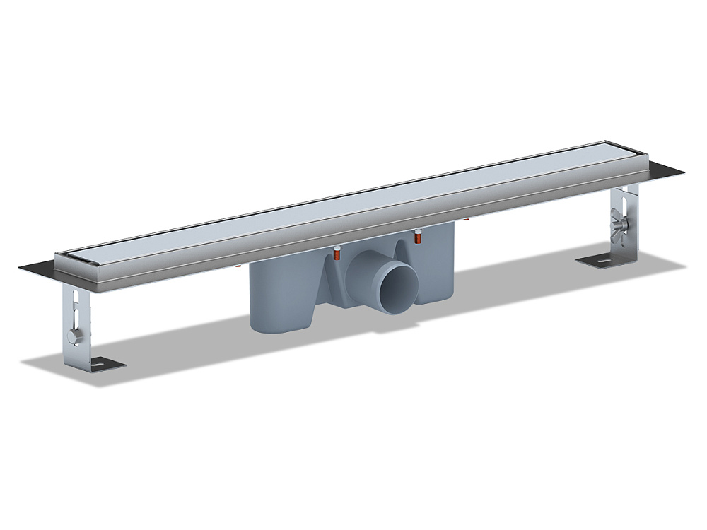 Трап линейный из нержавеющей стали АНИ Пласт TL2165M выпуск 50 мм решётка Штиль матовая 650 мм