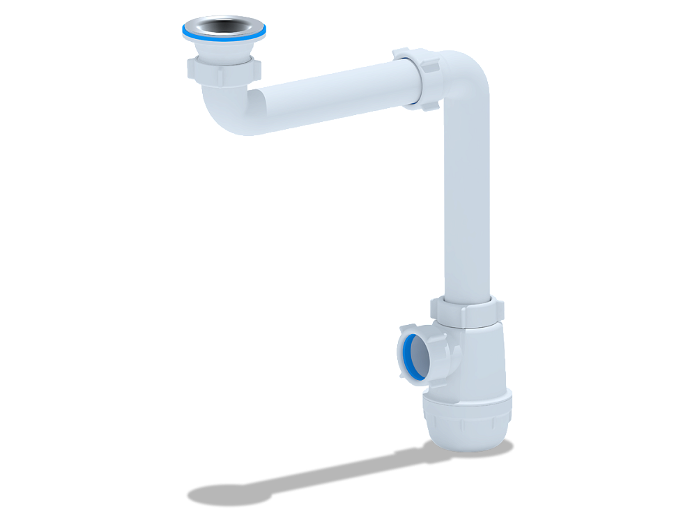 Сифон для мойки АНИ Пласт Грот A5000 1 1/2 дюйма 40 мм смещенный