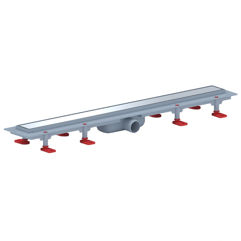 Трап линейный пластиковый АНИ Пласт TLQ1175G DN40 с сухим затвором и глянцевой решёткой Штиль 750х62 мм