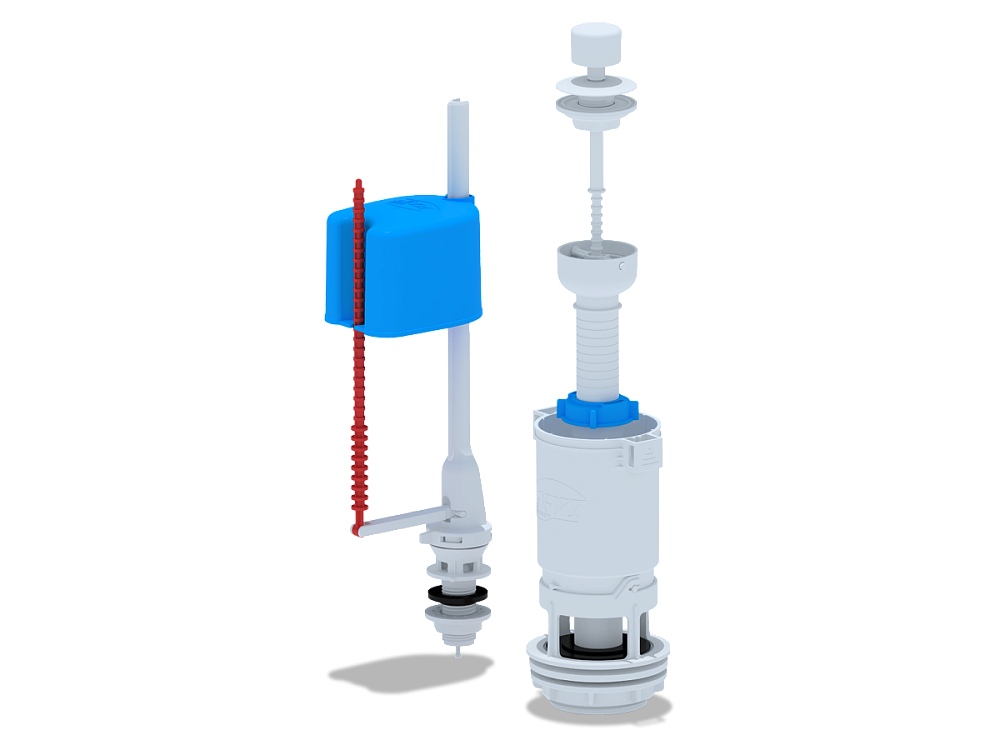 Набор с нижней подводкой АНИ Пласт WC4550 1/2 дюйма с пластиковым штуцером эконом шток белый