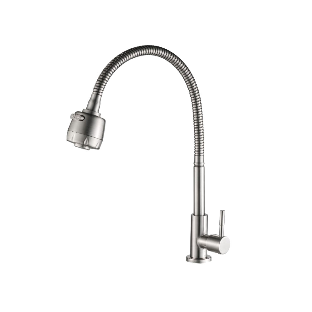 Моно-смеситель для кухни с гибким изливом VALFEX Vela Steel