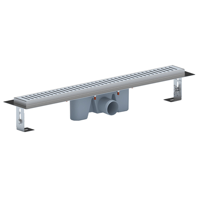 Трап линейный из нержавеющей стали АНИ Пласт TLZ2465M DN50 с комбинированным затвором матовой решёткой Бимс 650х65 мм