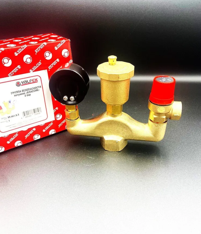 Группа безопасности латунная КЛАССИК 3 бар, Valfex, арт.VF.461.0.3