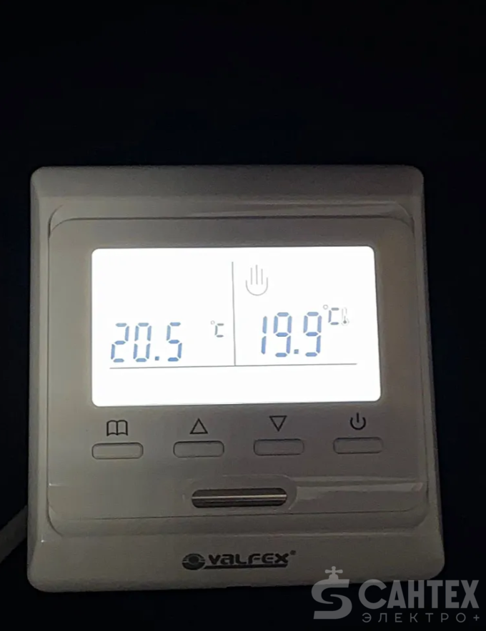 Термостат комнатный для тёплого пола с датчиком и режимом программирования VALFEX, арт.VF.716.0.0.D