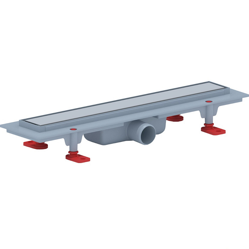 Трап линейный пластиковый АНИ Пласт TLQ1145M DN40 с сухим затвором и матовой решёткой Штиль 450х62 мм