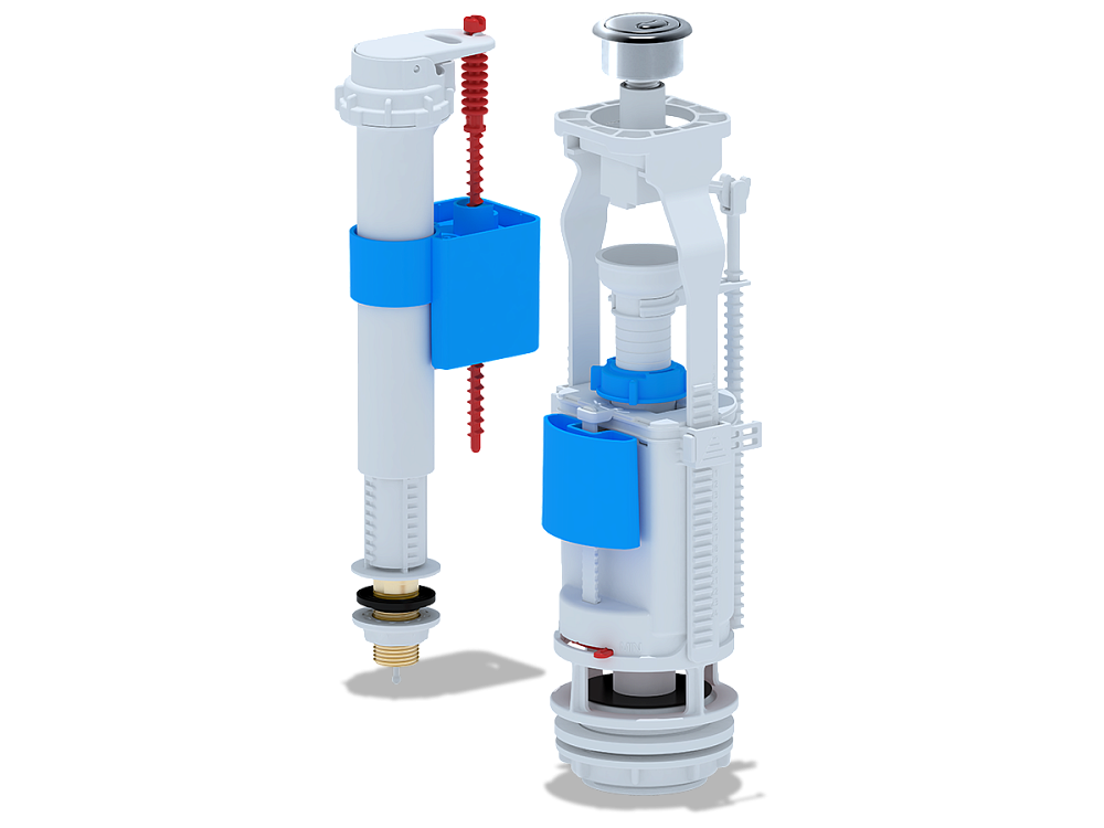 Набор с нижней подводкой АНИ Пласт WC9520C 1/2 дюйма с латунным штуцером двойная кнопка хром