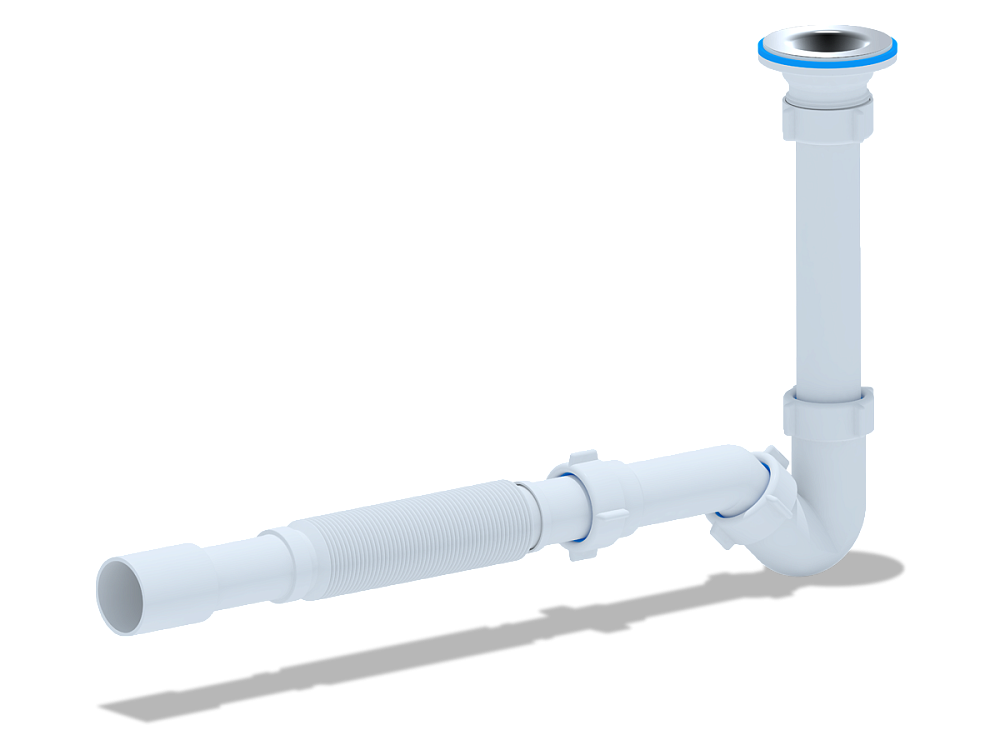 Сифон для биде АНИ Пласт BD1015 1 1/4 дюйма 32 мм с гибкой трубой 32х32/40 мм