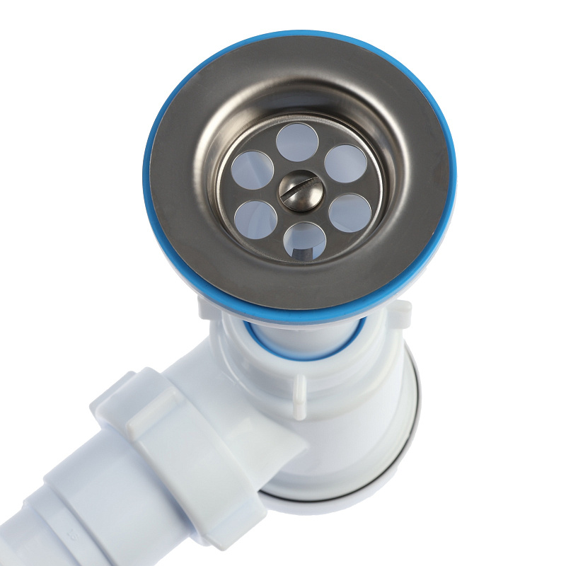 Сифон для мойки АНИ Пласт Варяг C5510 1 1/4 дюйма 40 мм универсальный с гибкой трубой 40х50 мм