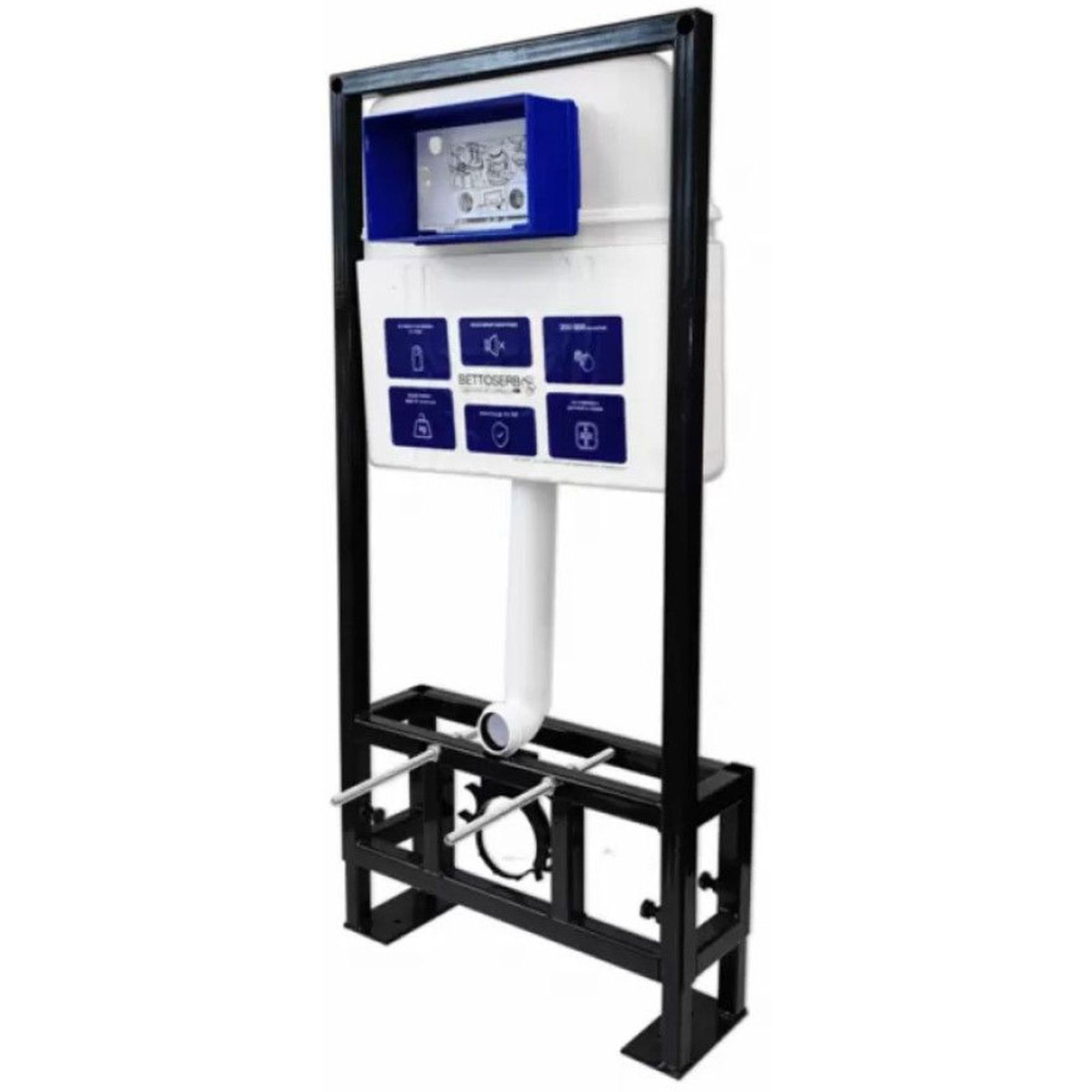 Инсталляция для унитаза BETTOSERB sava free standing, клавиша смыва хром матовый круг.