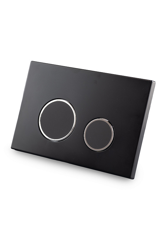 Клавиша АНИ Пласт для системы скрытой установки унитаза черная матовая, обод хром, клавиша черный матовый WP2313