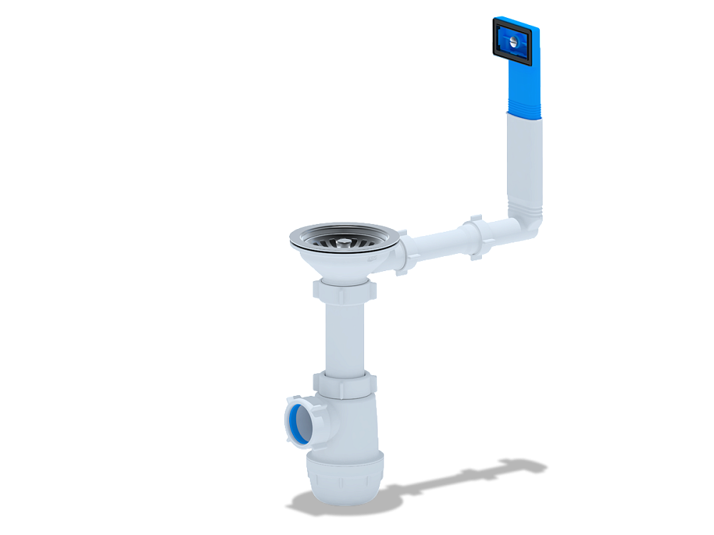 Сифон для мойки АНИ Пласт Грот A0145 3 1/2 дюйма 40 мм с жестким переливом