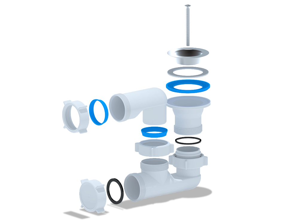 Сифон для душевого поддона АНИ Пласт E210 1 1/2 дюйма 40 мм регулируемый