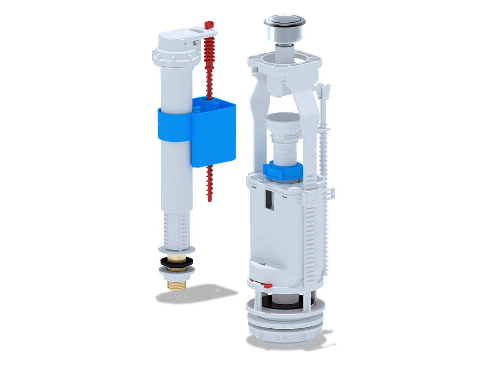 Набор с нижней подводкой АНИ Пласт WC8520C 1/2 дюйма с латунным штуцером кнопка хром