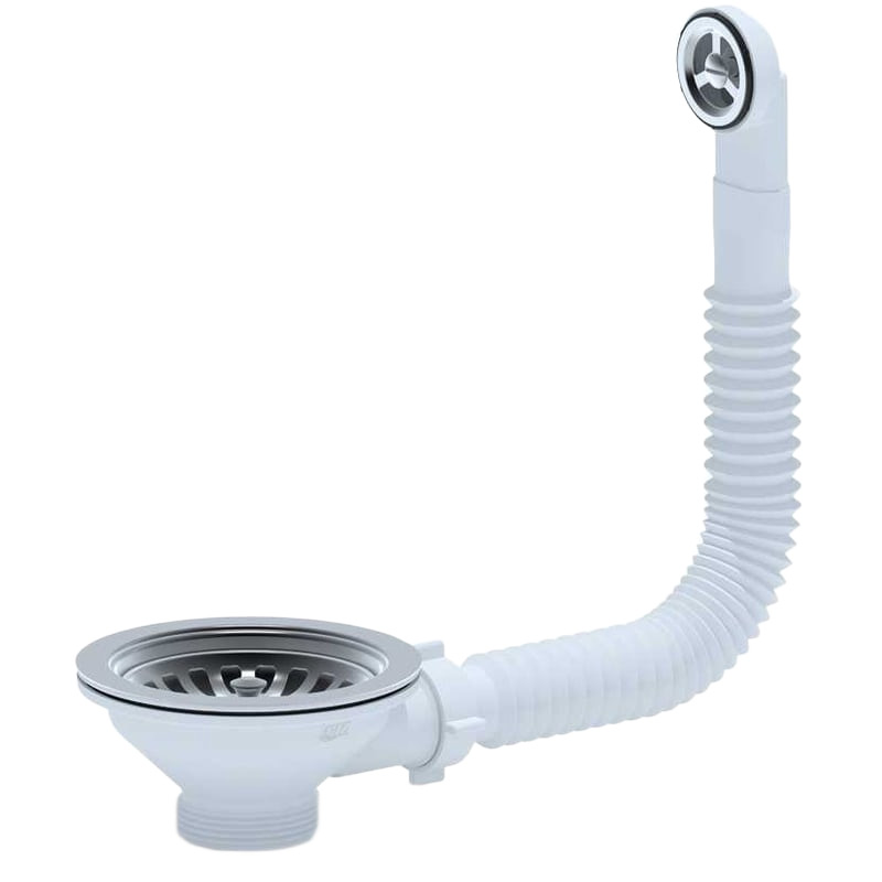 Перелив гибкий для мойки АНИ Пласт N320SP с круглым вертикальным корпусом 3 1/2 дюйма