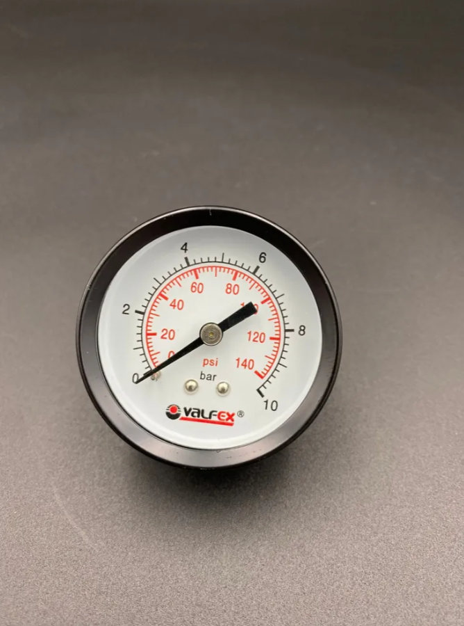 Манометр аксиальный (заднее подключение) 1/4", 10 бар, VALFEX, арт.VF.MZ.50.014.10