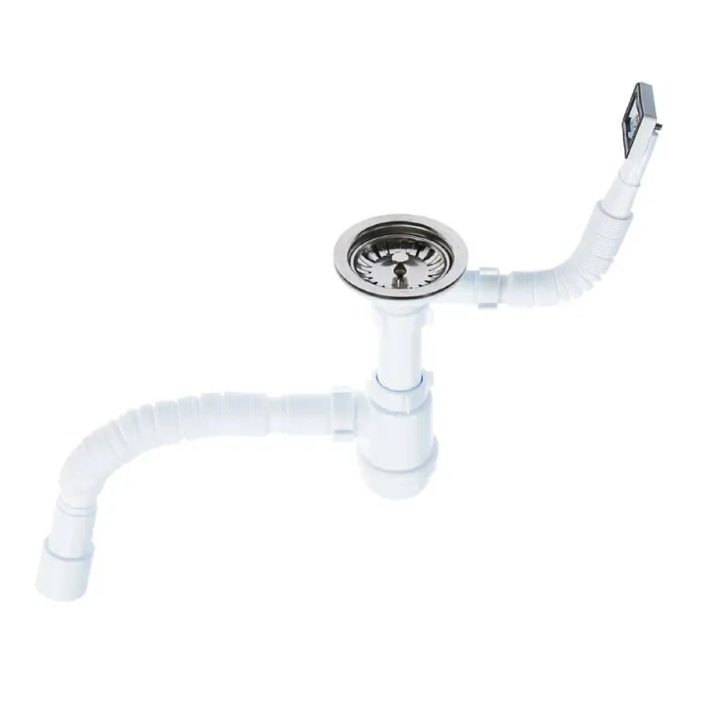 Сифон для мойки АНИ Пласт Грот A0145SA15 3 1/2 дюйма 40 мм с гибким переливом и гибкой трубой 40х40/50 мм