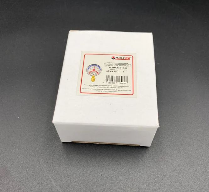 Термоманометр радиальный (нижнее подключение), 6 бар, VALFEX, арт.VF.TMN.63.012.06