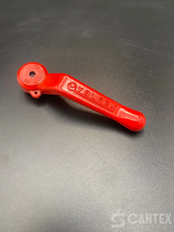 Ручка-рычаг 1/2";3/4" (посадочное гнездо как на фото) для шарового крана под пломбу (красная) VALFEX, арт.VF.RR2W.15.20.59