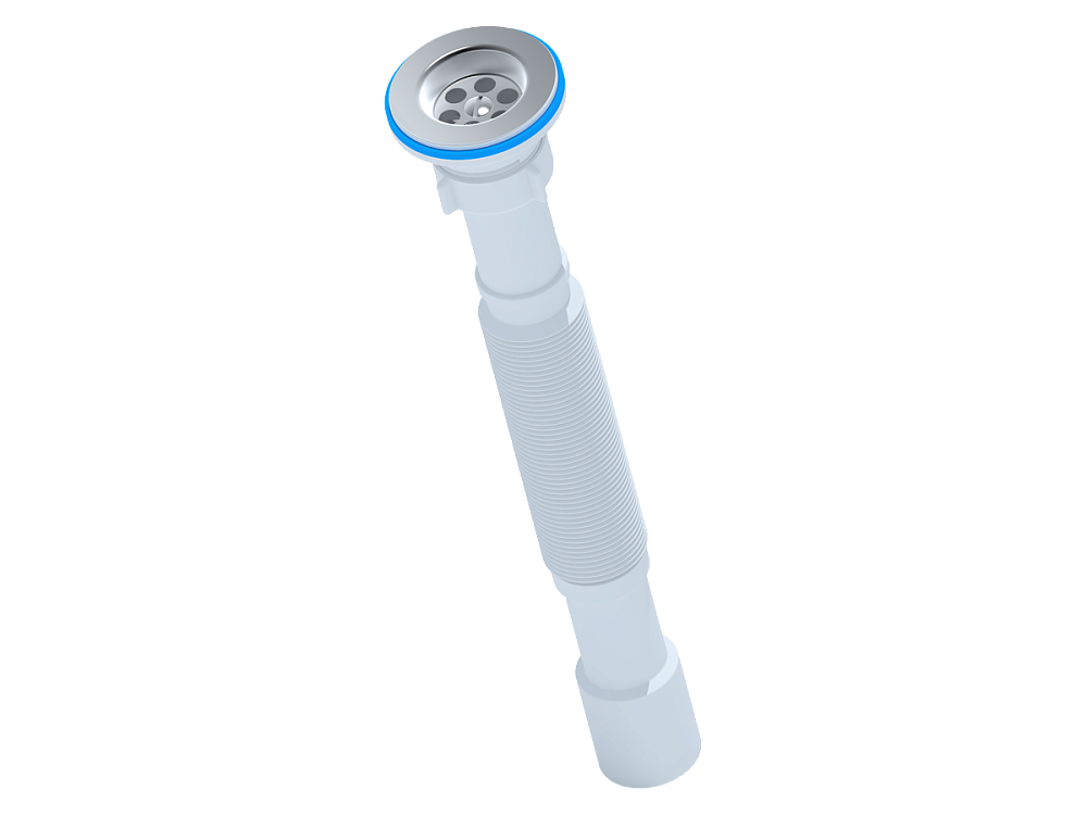 Сифон для мойки АНИ Пласт G207 1 1/4 дюйма 32/40 мм гофрированный 391-801 мм