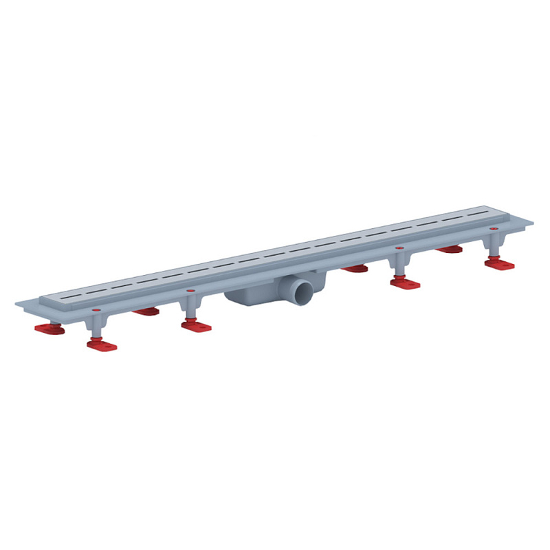 Трап линейный пластиковый АНИ Пласт TLQ1585M DN40 с сухим затвором и матовой решёткой Киль 850х62 мм