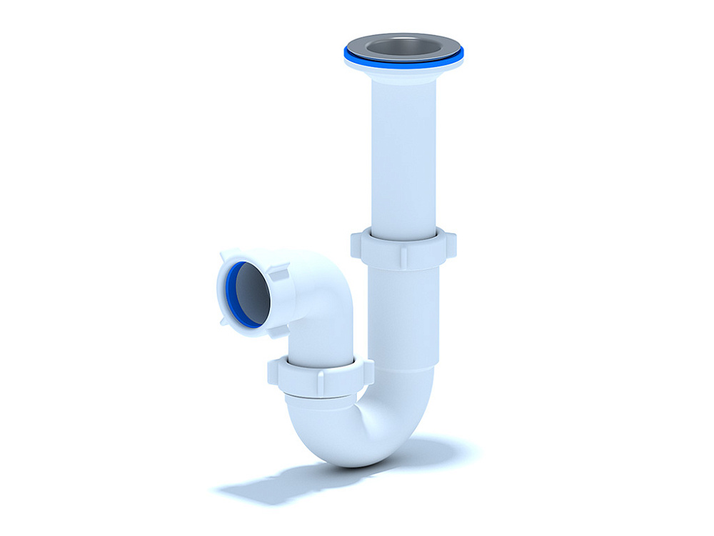 Сифон для мойки АНИ Пласт D0500 1 1/2 дюйма 40 мм прямоточный с литым выпуском