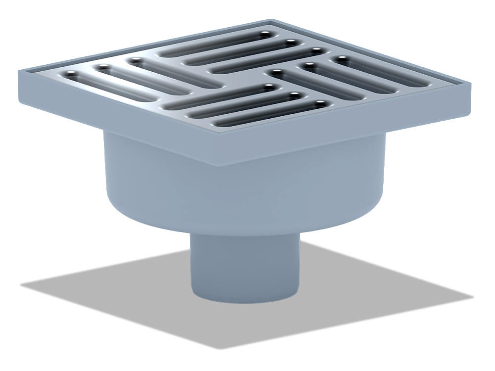 Трап для душа АНИ Пласт TQ5212 DN50 нерегулируемый с сухим затвором и решёткой из нержавеющей стали 150х150 мм