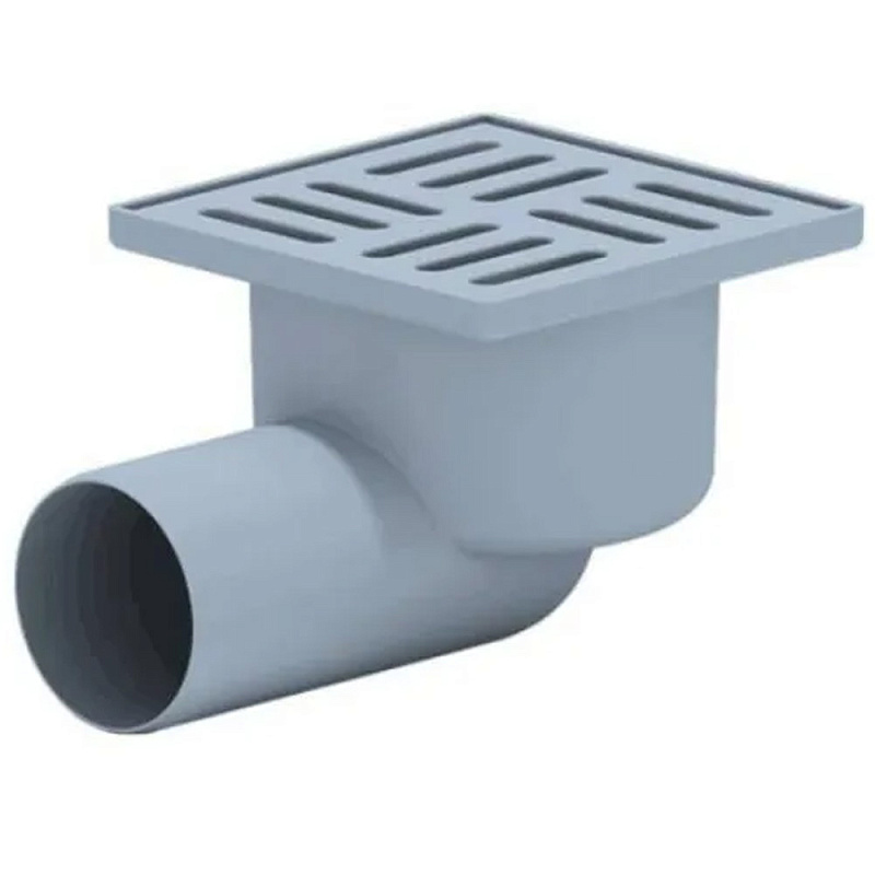 Трап для душа АНИ Пласт TQ5104 DN50 горизонтальный нерегулируемый с сухим затвором и решёткой из пластика 100х100 мм