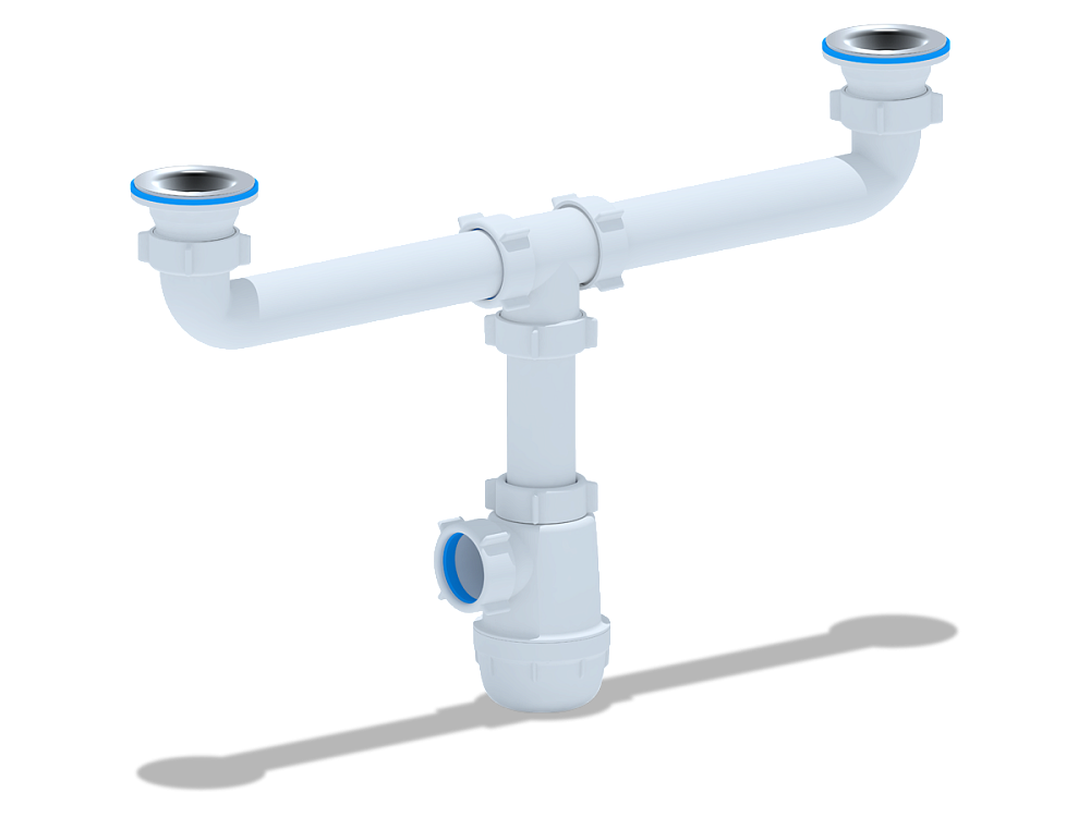 Сифон для мойки АНИ Пласт Грот A3000 1 1/2 дюйма 40 мм двойной