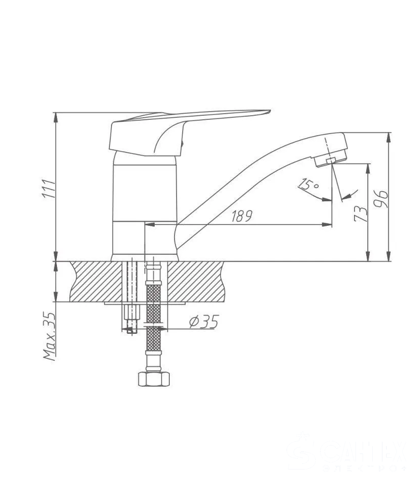 Смеситель для раковины/кухни VALFEX Alioth Chrome-1, арт.VF.4504