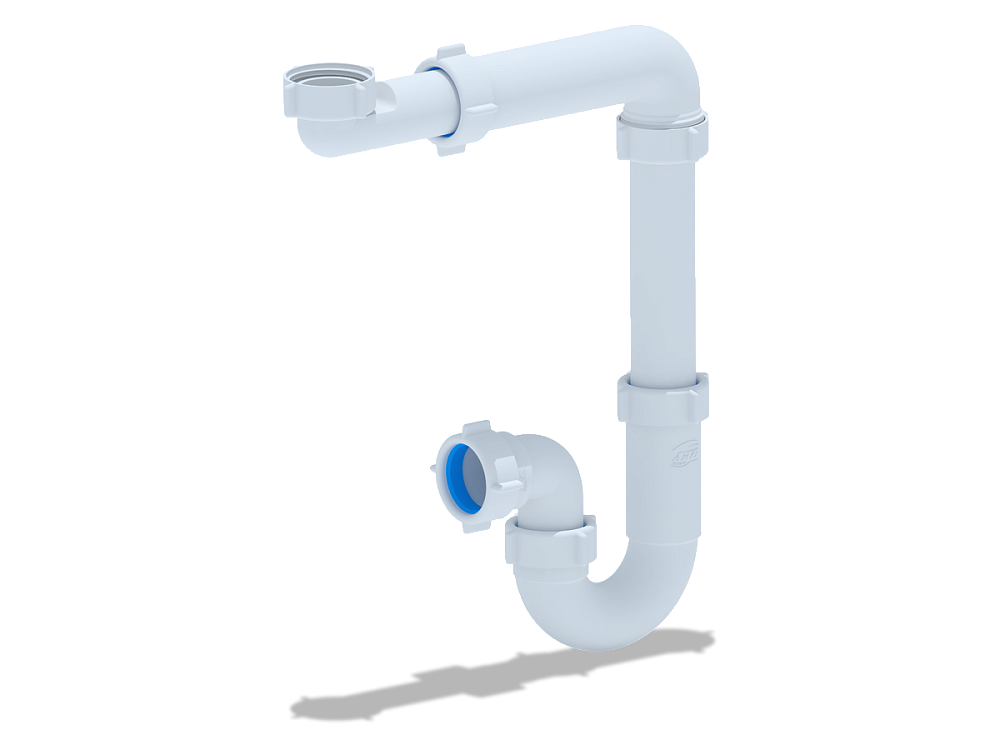Сифон для раковины АНИ Пласт DB5020 смещенный без выпуска 1 1/4 дюйма 32 мм