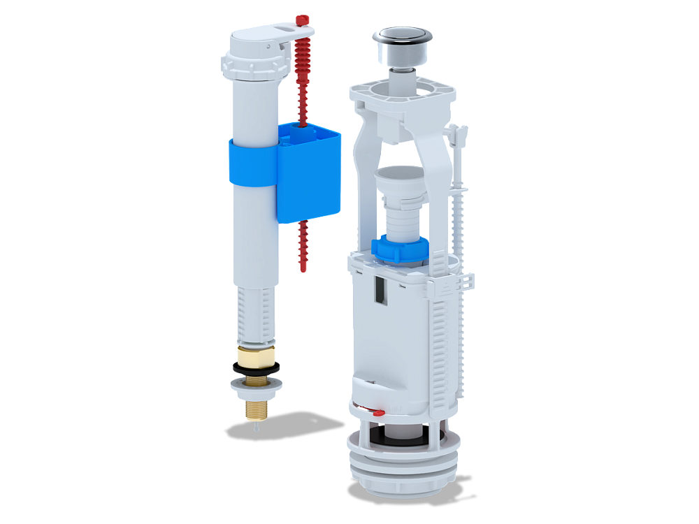 Набор с нижней подводкой АНИ Пласт WC8540C 3/8 дюйма с латунным штуцером кнопка хром