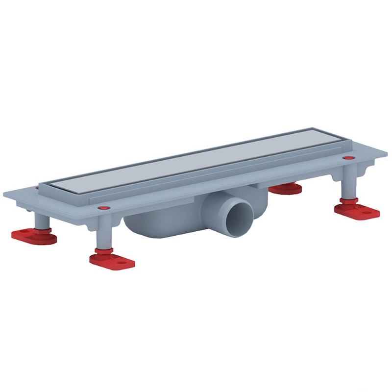 Трап линейный пластиковый АНИ Пласт TLQ1135M DN40 с сухим затвором и матовой решёткой Штиль 350х62 мм