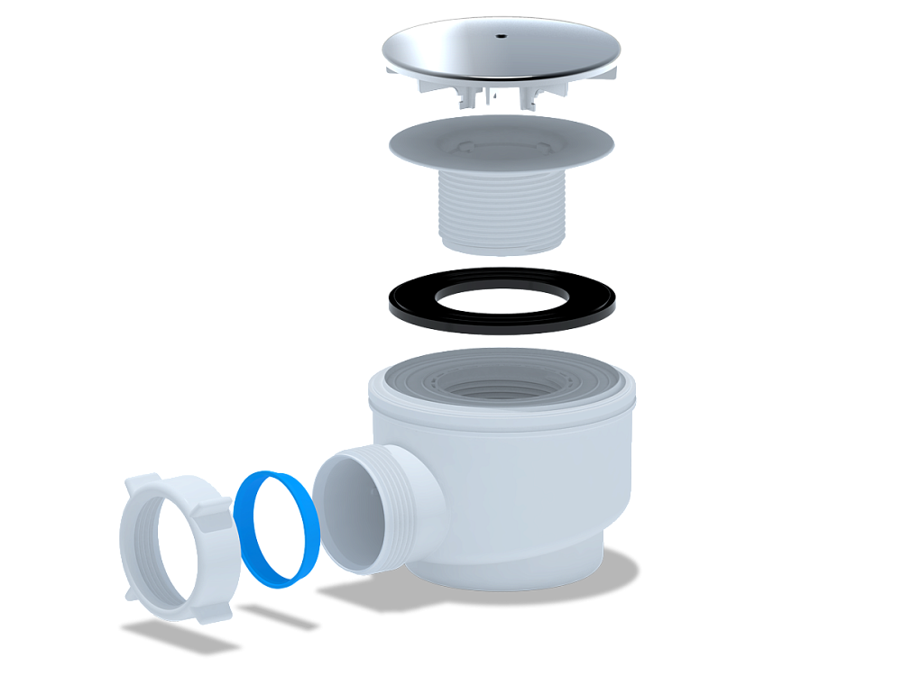 Сифон для душевого поддона АНИ Пласт E510C 1 1/2 дюйма 60 мм хром