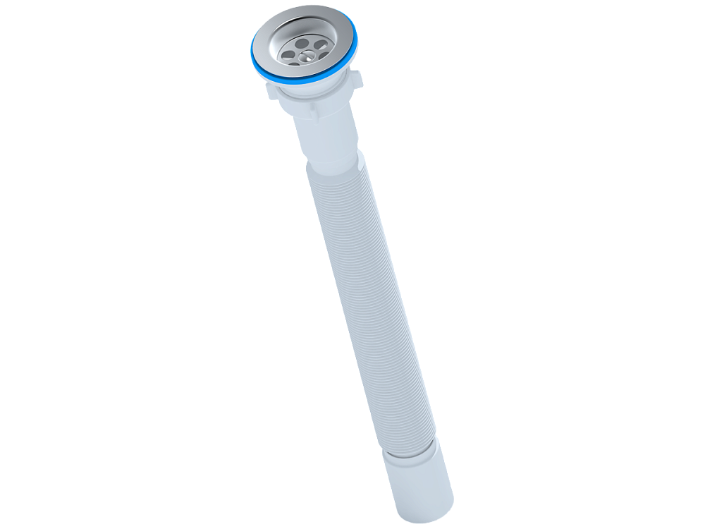 Сифон для мойки АНИ Пласт G114 1 1/2 дюйма 40 мм гофрированный 525-1355 мм