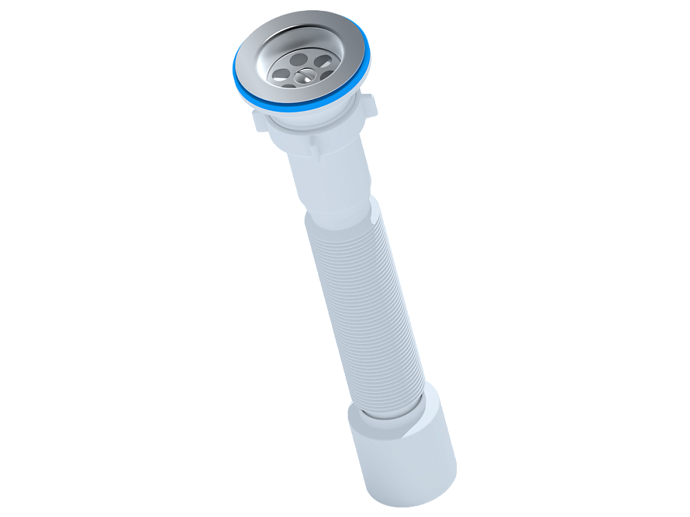 Сифон для мойки АНИ Пласт G105 1 1/2 дюйма 50 мм гофрированный 350-760 мм